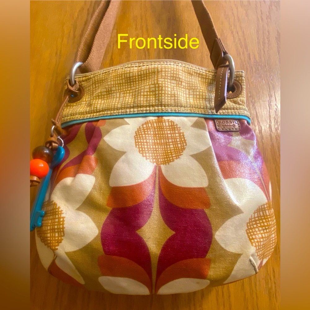 Vintage Fossil Key Per Crossbody Bag